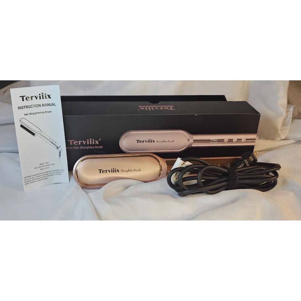 Terviiix Frizz Buster Ionic Hair Straightener Brush with MCH Heater - Rapid 450°
